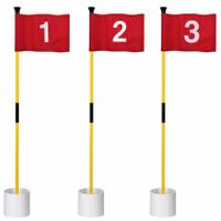 Golf Flagstick Mini,Putting Green Flag for Yard,All 3 Feet,Double-Sided Numbered Golf Flags,Golf Pin Flag Hole Cup Set,Portable 2-Section Design,Gifts Idea (#1 #2 #3)