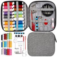 Sewing Kit with Case Portable Sewing Supplies for Home Traveler,Beginner,Emergency,Kids Contains Thread,Scissors,Needles,Measure Tape (Grey)