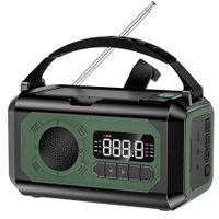 Emergency Radio, Hand Crank Radio, Portable Solar Radio AM/FM/NOAA Weather Radio with 2 Solar Panels (Green)