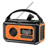 Emergency Radio, Hand Crank Radio, Portable Solar Radio AM/FM/NOAA Weather Radio with 2 Solar Panels (Orange)