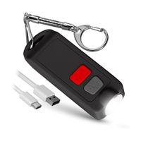 Personal Safety Siren Alarm Keychain for Women, USB Rechargeable Self Defense Sound Alert Device Key Chain (Black)