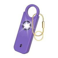 Rechargeable Personal Safety Alarm for Women, 135 dB Loud Self Defense Keychain Siren with LED Strobe Light, Personal Emergency Security Safe Devices Key Chain Alarms for Women Kids Elderly (Violet)