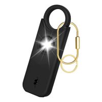 Rechargeable Personal Safety Alarm for Women, 135 dB Loud Self Defense Keychain Siren with LED Strobe Light, Personal Emergency Security Safe Devices Key Chain Alarms for Women Kids Elderly (Black)