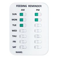 Pet Feeding Reminder Pet Feeding Reminder for Dogs Cats Pet Feed Reminder Magnetic or Double Sided Adhesive Prevent Overfeeding (2 Times)