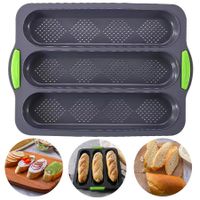 Perforated Silicone Baguette Pan Bake Delicious French Bread Loaves with Ease Oven Safe and Non-Stick Kitchen Accessories Color Drak Grey