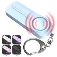 Personal Alarm Keychain for Women, Loud Safety Whistle Alert Device with LED Light,Emergency Safety Handheld Siren Keychain,Blue,1Pack