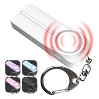 Personal Alarm Keychain for Women, Loud Safety Whistle Alert Device with LED Light,Emergency Safety Handheld Siren Keychain, White,1Pack