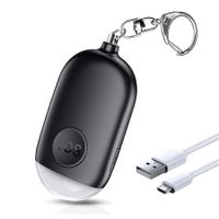 Personal Alarm Siren Song, 130dB Self Defense Alarm Keychain with Emergency LED Flashlight, Safety Personal Protection Devices for Women, Girls, Kids and Elders (Black)