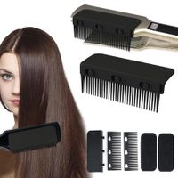 Flat Iron Comb Attachment Clip On,Flat Iron Hair Straightener Comb Attachment,Comb Attachment for Flat Iron,Professional or Home Use Compact Hair Styling Tool (Black)