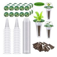 30 Pack Hydroponic Garden Accessories Pod Kit Including Grow Baskets Transparent Insulation Lids Plant Grow Sponges Labels for Seed Starting System
