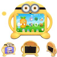 7 inch Kids Android Learning Tablets with WiFi,32GB ROM,2GB RAM,Bluetooth,Dual Camera,Parental Control,Pre-Installed APPs,Games(Yellow))