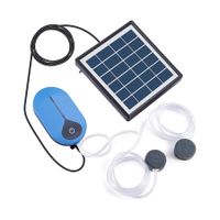 Solar Air Pump Kit Hydroponic Pump Solar Battery with Air Hoses and Bubble Stones 3 Working Modes Pond Aerator Bubble Oxygenator 1.5W