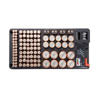 Battery Organizer Storage Case with Removable Battery Tester Holds 110 Batteries for AAA, AA, 9V, C, D and Button Battery 36 x 17 x 4.5 cm