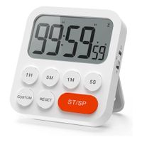 Kitchen Timer for Cooking, Magnetic Timer Clock with Large LCD Display, 3 Level Volume, Shortcut Setting, Digital Timer for Kids and Classroom Teachers