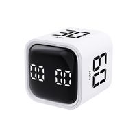 Cube Timer, Rotation Timer, 5/10/30/60 Minutes and Custom Countdown, Productivity Timer, Pause and Resume, Silent, Vibration and Alarm,White