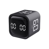Cube Timer, Rotation Timer, 5/10/30/60 Minutes and Custom Countdown, Productivity Timer, Pause and Resume, Silent, Vibration and Alarm,Black