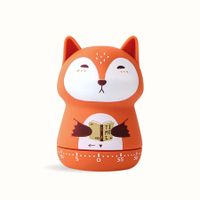 Mechanical Kitchen Timer, Cute Animal Timer for Kids, 60 Minutes Manual Countdown Timer for Classroom, Home, Study and Kitchen (Orange Fox)