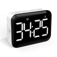 Magnetic Kitchen Cooking Countdown Timer, Battery Powered Digital Timer with Large Display, 2 Levels of Brightness and Volume for Classroom, Teacher, Kids