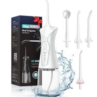Portable Oral Irrigator Water Dental Flosser Pick for Teeth, 4 Modes Cordless Water Teeth Cleaner Waterproof Oral Irrigator