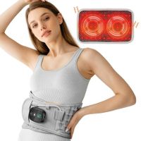 Cordless Heating Pad with Massager, Portable Heating Pad Back Brace with 3 Heating & Vibration Modes, Back Heat Support Belt
