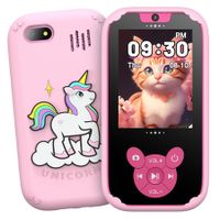 Kids Smart Phone Toys, Touch Screen MP3 Player,Learning Toys,Smart Kids Camera Christmas Birthday Gifts Toys for Girls Boys,Pink
