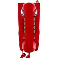 Retro Wall Phones for Landline with Mechanical Ringer Corded Telephone Wall Mounted with Indicator Waterproof Old Style Landline Phones for Home Kitchen,Red