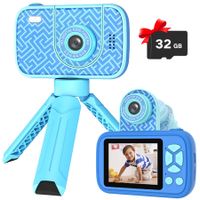 Camera Toys for Kids Ages 3-12,Kids Camera with Flip Lens for Selfie and Video,HD Digital Camera,Christmas Birthday Party Gifts,Blue