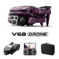 HD Three Cameras Drone Professional Aerial Photography 2.4G Brushless Optical Flow Obstacle Avoidance FPV Drone Color Purple