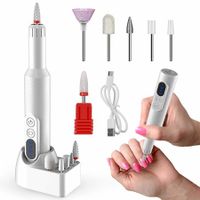 18000RPM Cordless Electric Nail Drill Rechargeable Portable Efile Nail Drill Kit Manicure Pedicure Polishing Shape Tools(White)