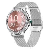 Smart Watch For Lady Women Bluetooth Call 100+Sports Mode Fitness Women DIY Dials With Body/Sleep Monitor For IOS Android Color Silver