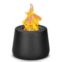 Tabletop Fire Pit Fireplace Indoor: Mini Personal Table top Firepit Fire Place Rubbing Alcohol Flame Bowl for Smores Maker Outdoor Patio Portable Smokeless Firebowl,  Black Ceramic