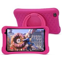 8 Inch Kids Tablet, Quad Core Android Tablet 64GB WiFi Bluetooth Dual Camera Education Gaming Parental Control Kids Software with Tablet Case,Pink