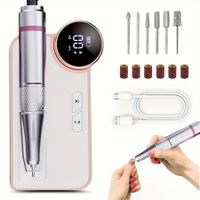 35000RPM Nail Drill Machine Rechargeable Nail File Nails Accessories Gel Nail Polish Sander Professional Tool Manicure Color White