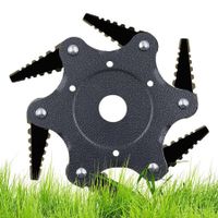 Steel Trimmer Head 6 Blades 65Mn Cutter Head Grass Trimmer Brush Weed Brush Cutting Head Garden Power Tool Accessories For Lawn Mower Color Black