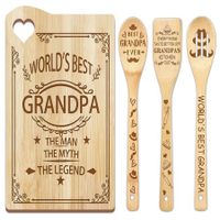 For Grandpa Cutting Board Set Bamboo Chopping Board EcoFriendly Chef FathersDay  Gifts Male Brother Anniversary Christmas Kitchen Present