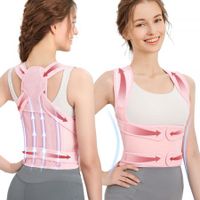 Back Brace Posture Corrector for Women: Shoulder Straightener Adjustable Full Back Support- Scoliosis Hunchback Spine Corrector (Pink-Szie L)