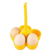 Egg Boiler Holder Heat-resistant Silicone Egg Steamer Tray With 5 Grids Eggs Poaching Boiling Cooker Rack Kitchen Egg Tools Color Yellow