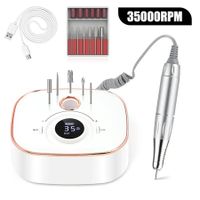 Professional Electric Nail Drill Machine Set, Nail File Set For Home And Salon, Nail Buffer Manicure Pedicure Polishing Tools-White