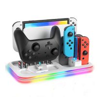 GB Switch Controller Charger Dock Station for Nin-tendo Switch and OLED Model Joy-con, Charging Docking Station Stand for 4 Joy-Cons and Switch Pro Controller