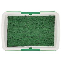 46x34x5cm Dog Grass Pad Tray Portable Puppy Turf Potty Reusable Training Pads Pee Baffle Artificial Grass Easy Maintenance Dog Training Tool Ideal