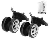 2Pcs Luggage Suitcase Trolley Universal with BRAKE Wheel Travel Spinner Replacement casters Quiet  Repair Suitcase Smooth