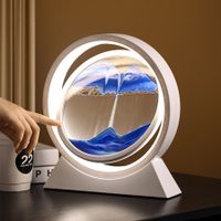 21cm USB POWER 3 mode light Moving Sand Art Light 3D Deep Sea Sand Relaxing Sand Drawing Picture Birthday Christmas Housewarming gift Desk Home Office Blue