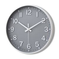 Grey Wall Clock 12 Inch Silent Non Ticking Clock for Living Room Bedroom Kitchen Office Decor