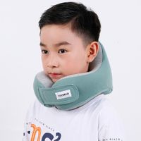 U-Shaped Travel Pillow for Kids and Children, Memory Foam Pillow, for Travel, Cervical, Airplane, Neck Cushion Color Green