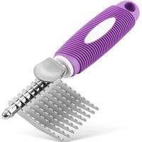 Pet Fur Rake Comb Brush Tool Rake Brush for Dog And Cat Comb with Steel Safety Blades Metal Dog Comb for Detangling Matted or Knotted Undercoat Hair