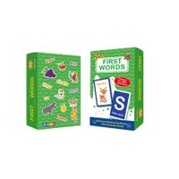 54 PCS First Word Flashcards Double Sided Learning Cards Alphabet Foods Animals Shapes Colors Vehicle Learning Tool for Pre-K Kindergarten Toddlers