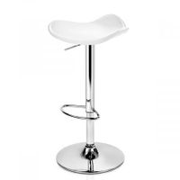 Artiss 2x Gas Lift Bar Stools Swivel Chairs Leather Chrome - White