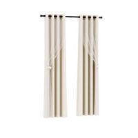 Artiss 2X 132x213cm Blockout Sheer Curtains Beige