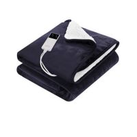 Giselle Electric Throw Rug Heated Blanket Fleece Charcoal