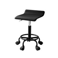 Artiss Salon Stool Swivel Height Adjustable Square Barber Spa Chair PU Black